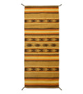 South American Rug Blanket 2.7 x 5.6, Wool, Handmade, Navajo Design, Orange Brown