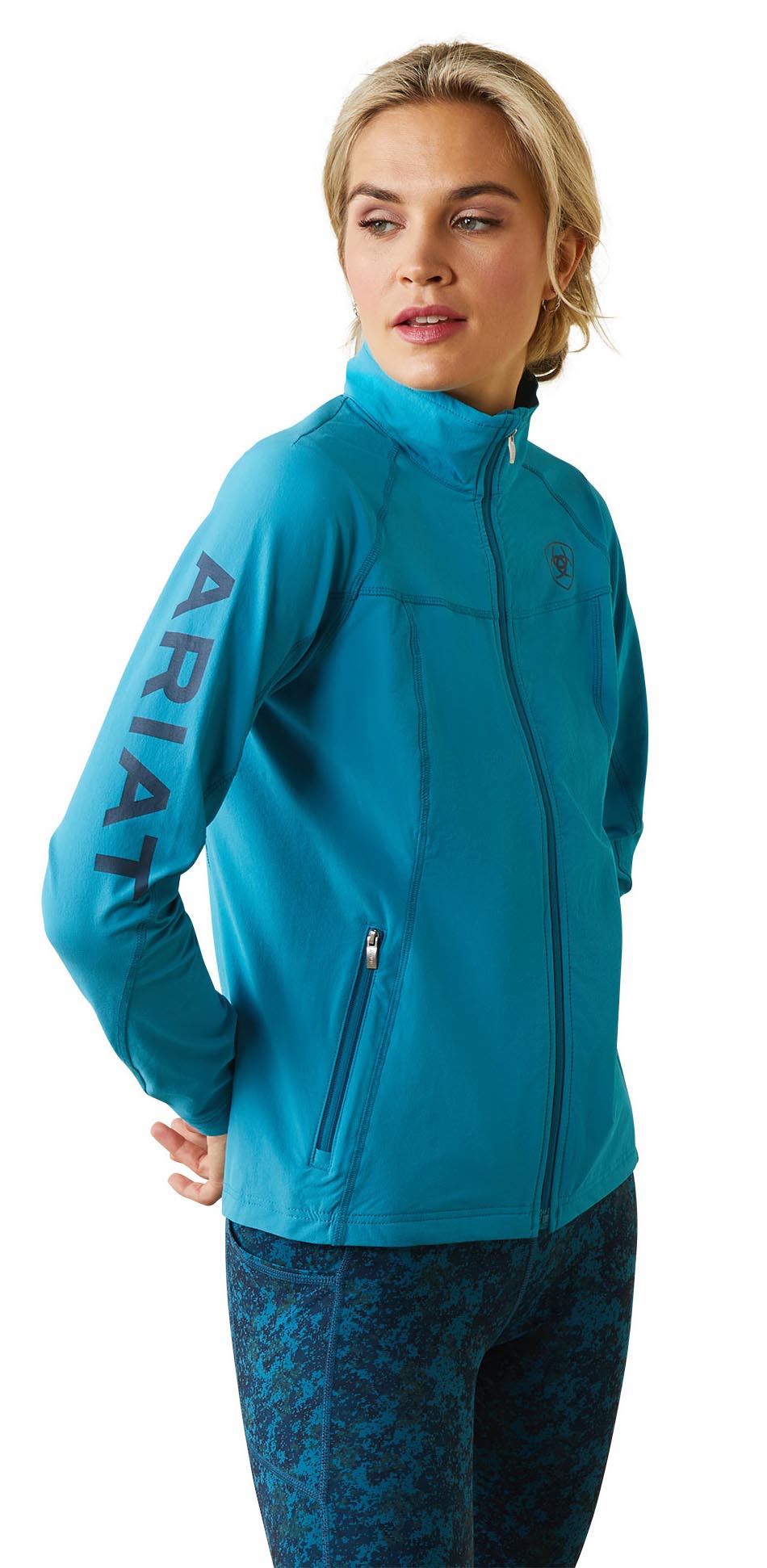 Women's Agile Softshell Jacket, Mosaic Blue